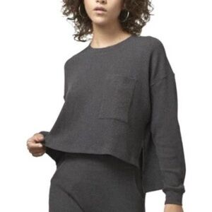Lunya Charcoal Waffle Knit Top L/XL